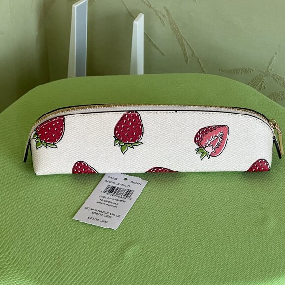 COACH NOTEBOOK + PENCIL CASE STRAWBERRY PRINT (SET):NWT STRAWBERRIES CAO44/CAP08 - Picture 9 of 16